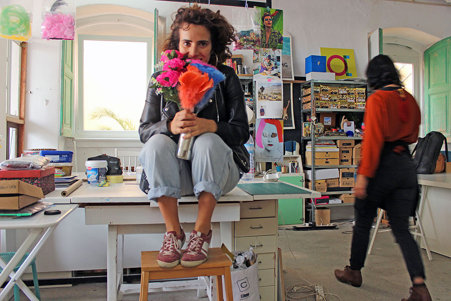 At PANDO atelier with Ana walking by. At PANDO atelier with Ana walking by.