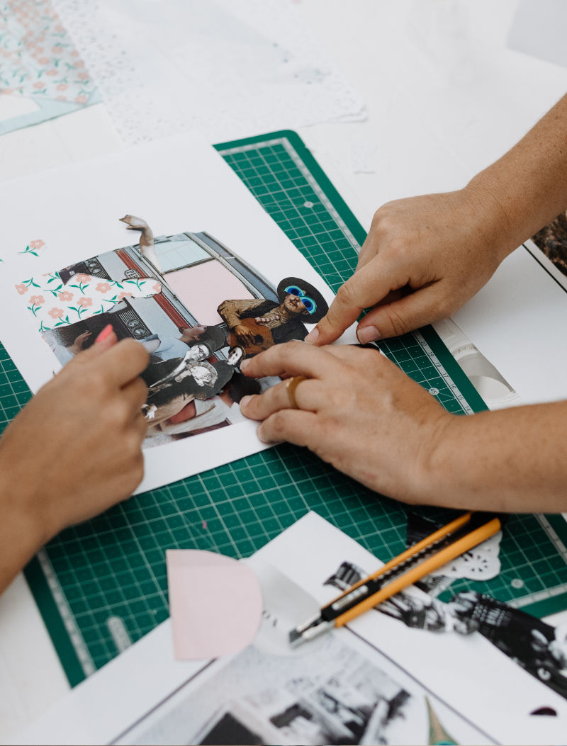 Participants immersed in the creative process.