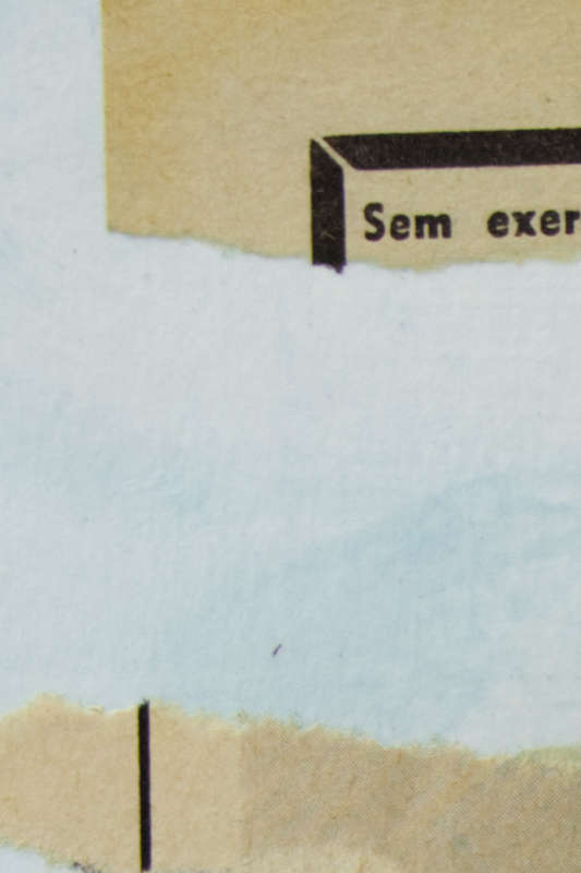 Striking contrast of black and white collage elements set against a smooth blue background. Striking contrast of black and white collage elements set against a smooth blue background.