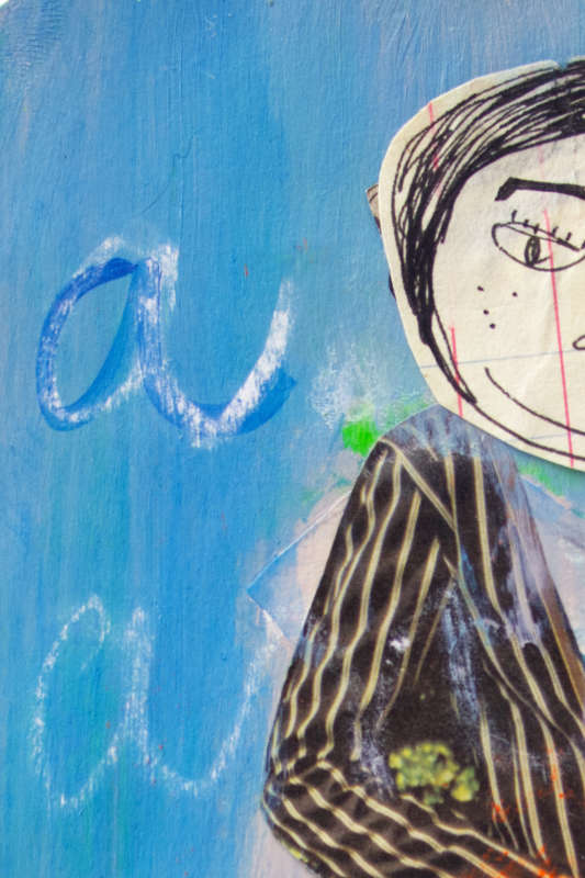 Textured and layered composition of paper and mixed media, demonstrating depth and dimension Textured and layered composition of paper and mixed media, demonstrating depth and dimension