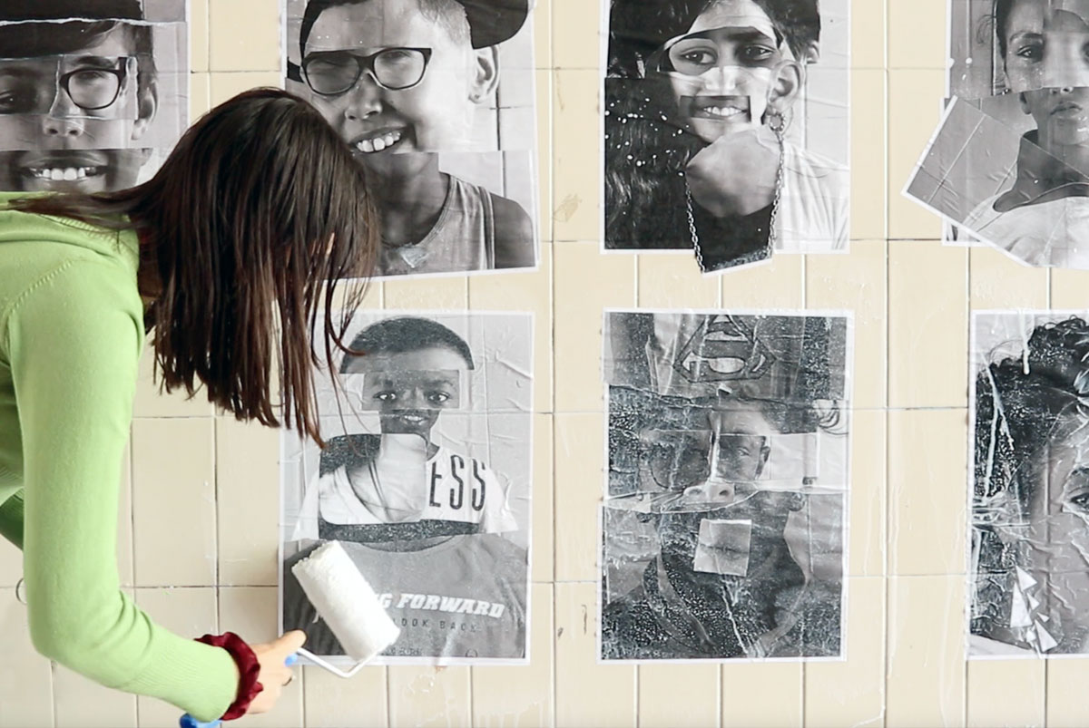 Co-created portrait collages, Bairro Padre Cruz, Lisboa, 2018