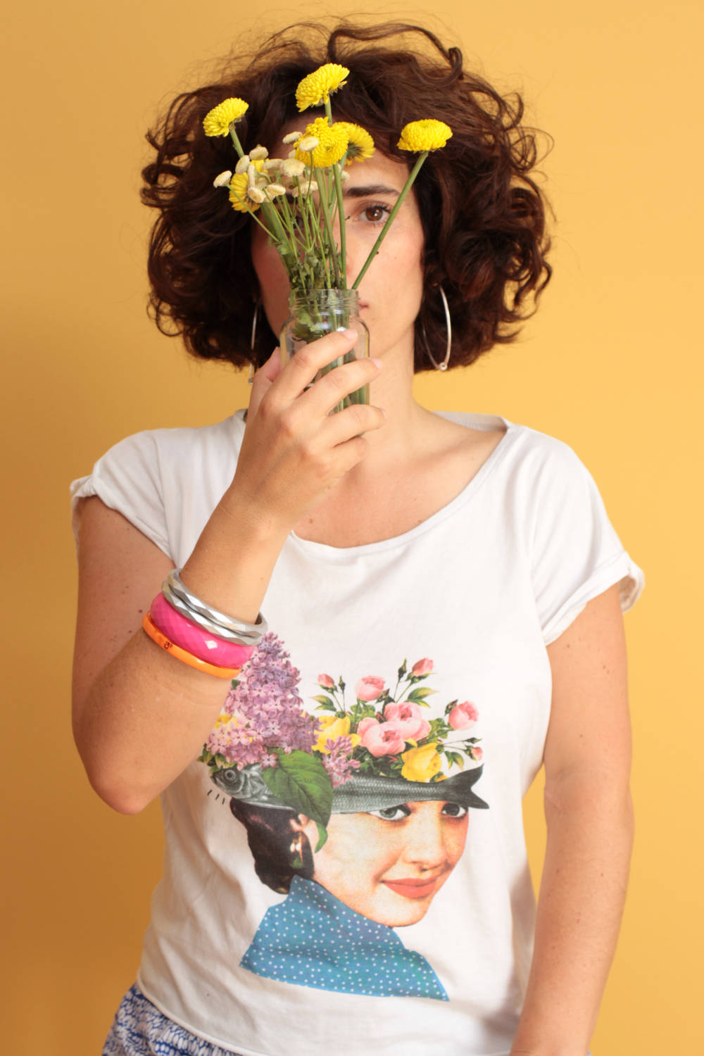 Close-up of illustrated apparel highlighting textures and colors.