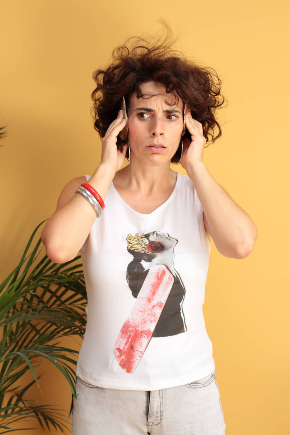 Artistic clothing featuring vibrant illustrations.