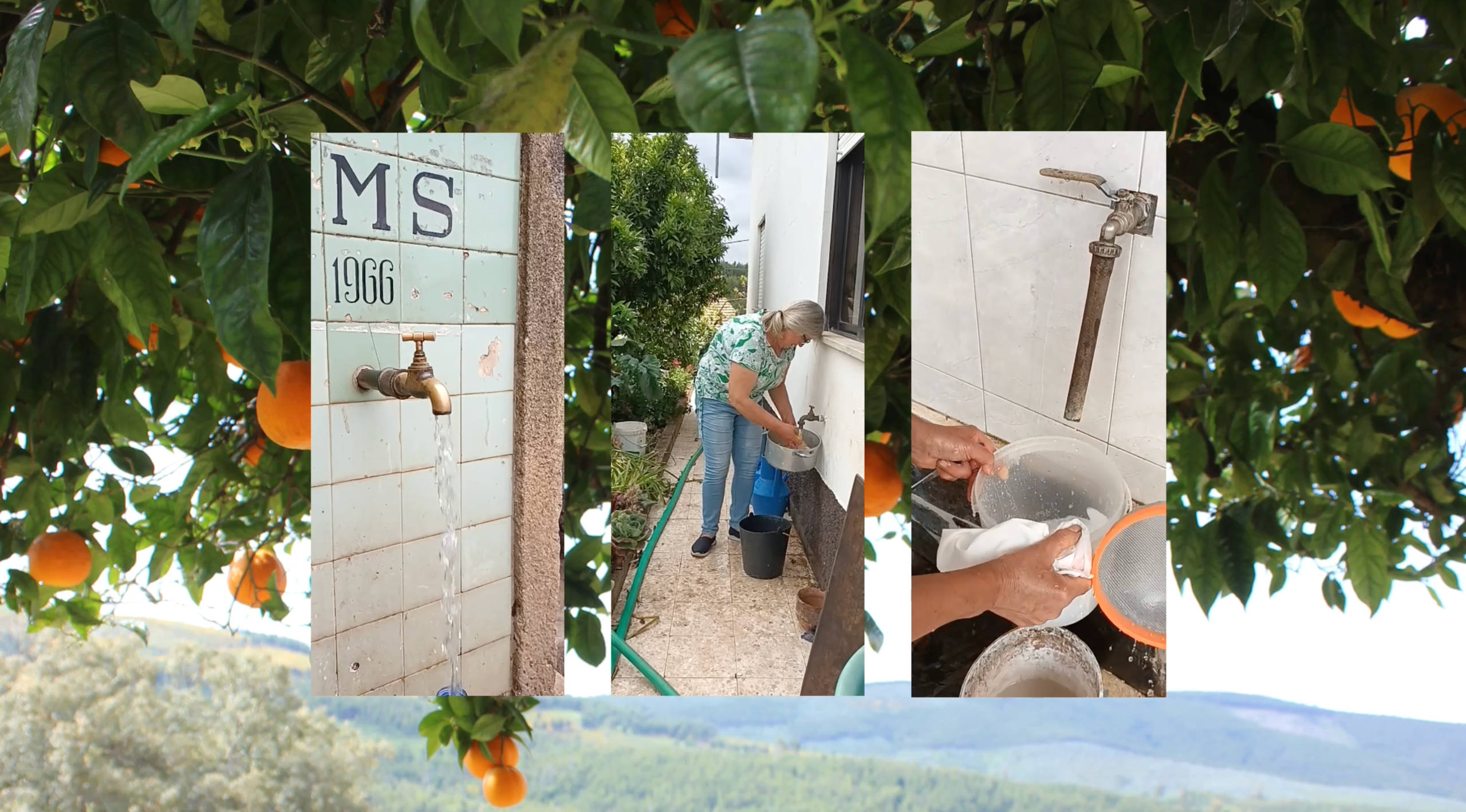 Video stills showing daily routines around water in Bravo